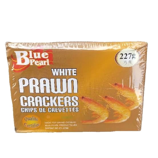 BLUE PEARL WHITE PRAWN CRACKERS CHIPS 227G