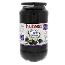 HUTESA SPANISH OLIVES PITTED BLACK 370ML