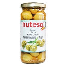HUTESA SPANISH OLIVES WHOLE GREEN 370ML