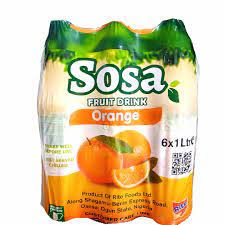 SOSA ORANGE FRUIT DRINK 1L X6