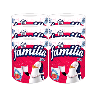 FAMILIA STRAWBERRY SCENTED TOILET TISSUE PAPER FAMILY CHOICE PACK OF 6