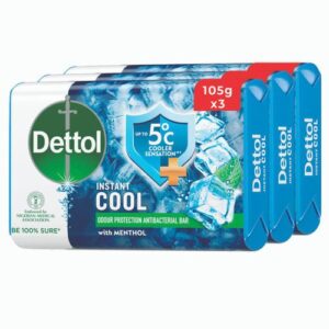 DETTOL INSTANT COOL ANTI-BACTERIAL SOAP JUMBO SIZE 4PC