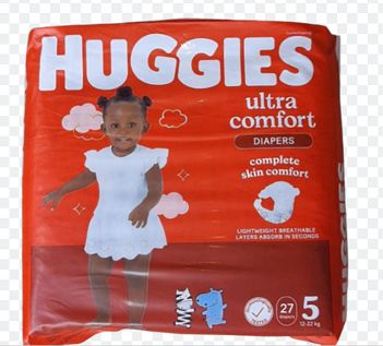 HUGGIES 5 ULTRA COMFORT DIAPERS 27PC