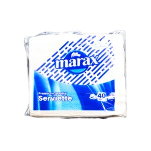 MARAX WHITE PREMIUM QUALITY SERVIETTES 40SHEETS