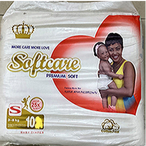 SOFTCARE DIAPER SIZE S (3-8KG) 10PC